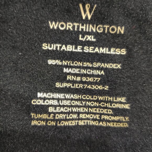 Worthington L XL womens shapewear tank top black seamless stretch cami smoothing - Picture 8 of 12